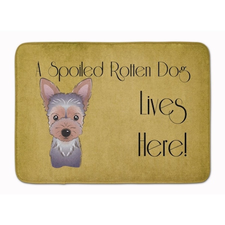 Carolines Treasures Yorkie Puppy Spoiled Dog Lives Here Machine Washable Memory Foam Mat BB1480RUG